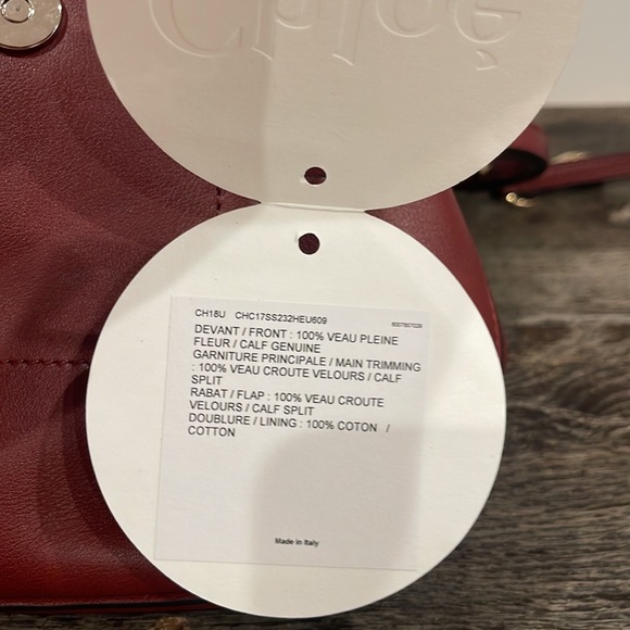 Chloe sienna burgendy red calf leather backpack handbag gold hardware authentic - Picture 4 of 6